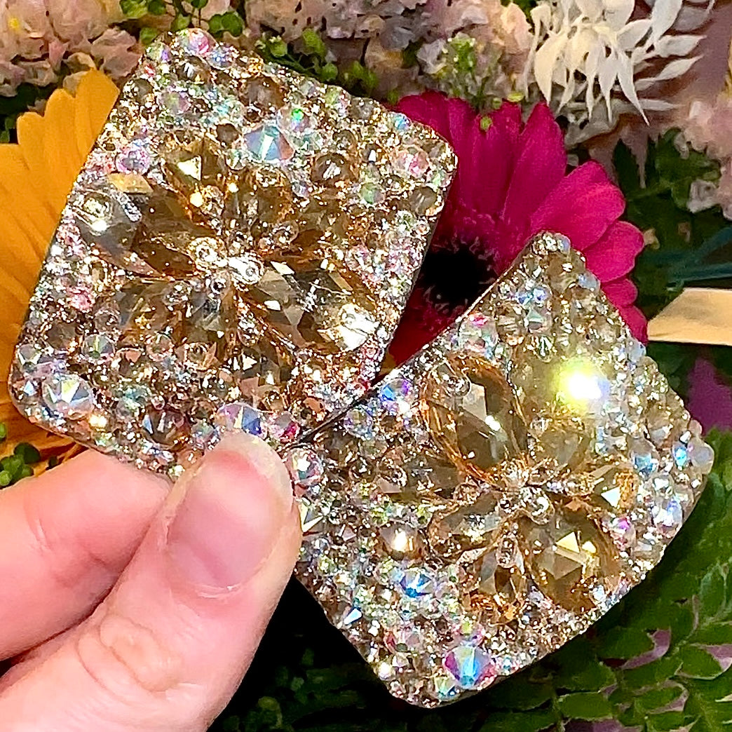 ‘Galactica’ Gold & AB Crystal Chaos Heavy Buckles (Made With High Quality Rhinestones)